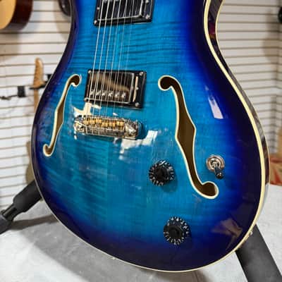 PRS SE Hollowbody II Electric Guitar - Faded Blue Burst w/OHSC & PLEK*D #782 image 3