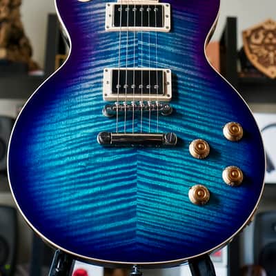 Gibson Les Paul Traditional Blueberry Burst Reverse Chevron Top 2018 image 1
