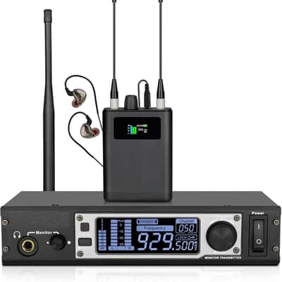 Wireless Stereo/Mono in-Ear Monitor System,Rackmount,900MHz,164Ft,Professional Wireless Stage Return for Private Stage Performances image 1
