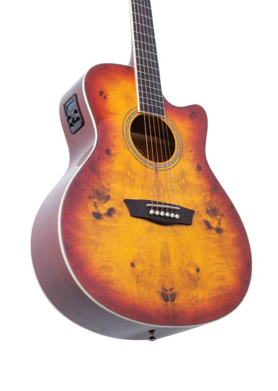 Washburn Acoustic Electric Guitar Cutaway Grand Auditorium - Forest Burl Amber Fade image 1