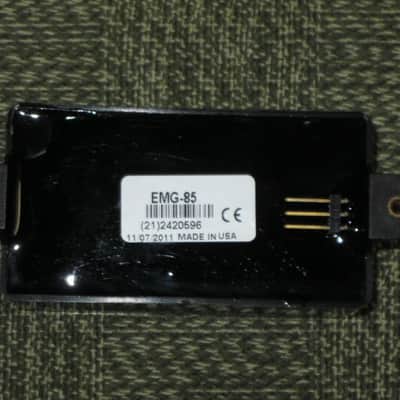 very lightly used genuine EMG 85 Active Solderless Humbucker (85-B) + screws & springs (NO other parts) from 2011, specifically: 11/07/2011 - November 7, 2011) - Black, Alnico V -- ONE pickup: for neck OR bridge position, fully functional image 3