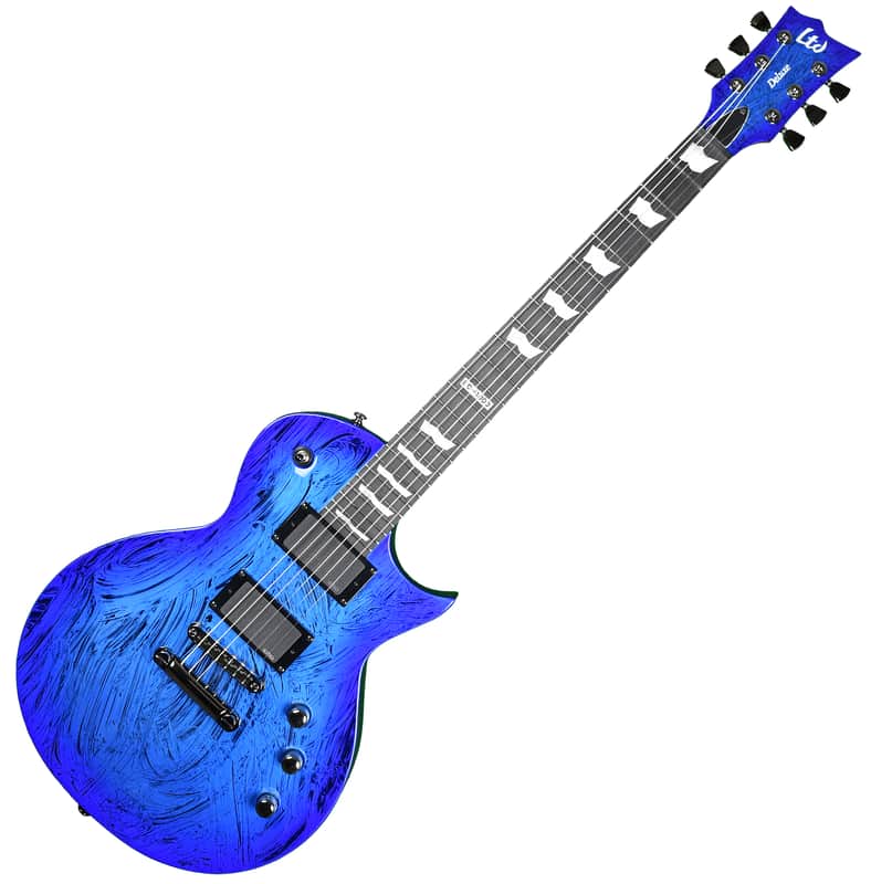ESP LTD Deluxe EC-1000 Electric Guitar in Swirl Blue Finish image 1