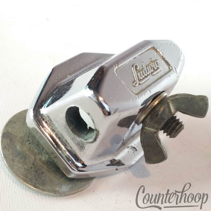 *Ludwig Tom Drum/Bass Spur/Cymbal Arm Mount Chrome Fat Wing-Nut Vintage 60s VG+* image 1