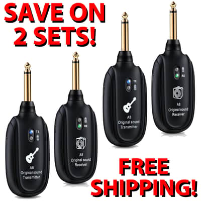 A8 Wireless Transmitter Receiver Guitar Bass etc 2 SET SAVE LAST ONE FREE SHIP! image 1