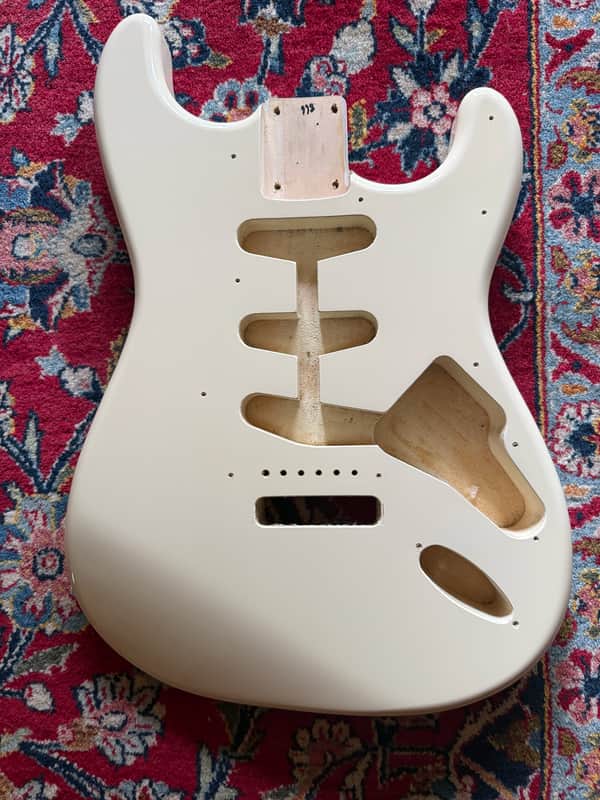 Fender Japan Strat 60's Classic RW Reissue - Body 2017 - Vintage White + Original Pickguard image 1
