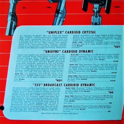 Vintage RARE 1940's Shure 556C dynamic cardioid microphone w Atlas DS-5 stand Elvis image 2
