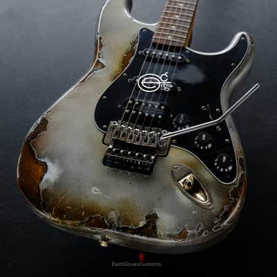 Fender Stratocaster HSS Terminator Metallic Silver Floyd Rose Heavy Relic (RARE) image 1