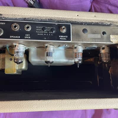 Fender Tremolux 2-Channel 35-Watt Head, 1964 Blonde Black Panel image 8