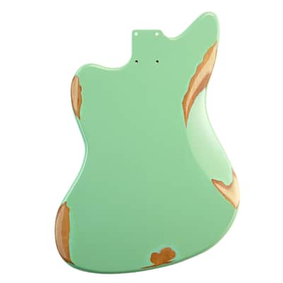 Finished Alder Jazzmaster/ Offset Guitar Body - Relic Surf Green image 3