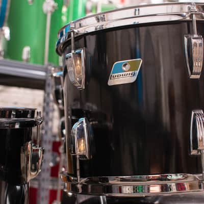 1980s Ludwig "Big Beat" Black Cortex Drum Kit image 5