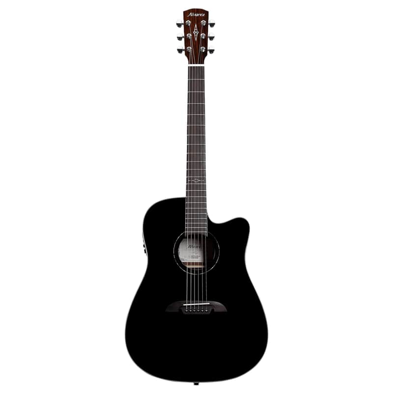 Alvarez AD70CE BLACK Dreadnought Guitar with Cutaway/Pickup - Black (NEW DEMO) image 1