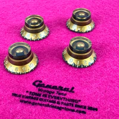 General Vintage Tone Aged  Gold   "CAB" Butyrate Gold flakes  Tophats knobs  for Les Paul ®️ 1956 - 1960 image 1