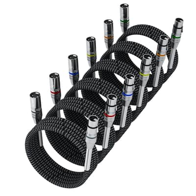 10ft-6 Pack XLR Cables Nylon Braided, Microphone Cable XLR Male to Female Mic Cable Heavy Duty Balanced Microphone Cord for Preamps/Speaker Systems and Studio harmonizers image 1