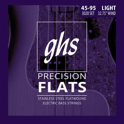 GHS Precision Flats 3020, 4-String 45-95, Short Scale image 1