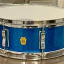 Ludwig No. 900 Super Classic 5.5x14" 8-Lug Snare Drum with P-87 Strainer, Keystone Badge 1960 - 1966 - Blue Sparkle