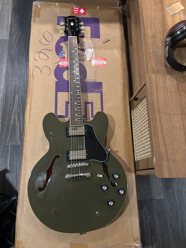 Epiphone 335 - Olive Drab Upgrades image 1