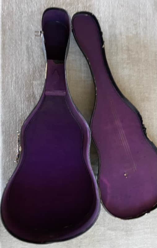 Vintage Geib Challenge Parlor Acoustic Guitar Case 1930's Faux Gator / Purple Interior Chicago USA image 1