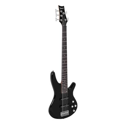 Glarry GIB Electric 5 String Bass Guitar Full Size Bag Strap Pick Connector Wrench Tool 2020s - Black image 14