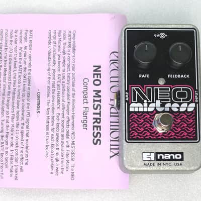 Electro-Harmonix EHX Neo Mistress Flanger EH Nano Guitar Effect Pedal NEVER MOUNTED with Manual image 1