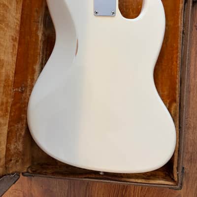 1961 Fender Jazz Bass Left-Handed Olympic White Nitro Refinish w/ Original Pickups & Case image 10