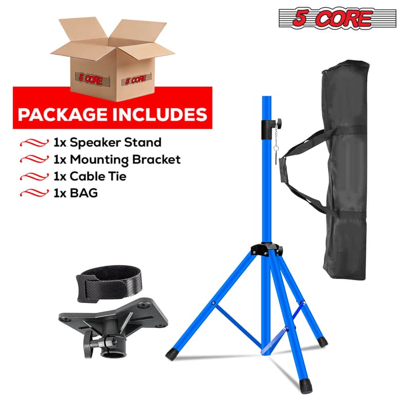 5 Core Speaker Stand Height Adjustable 72" Heavy Duty PA DJ Tripod Studio Monitor Stands image 1