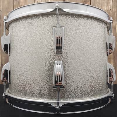 60's Ludwig Keystone Badge 13"x9" Super Classic Silver Sparkle Tom image 5