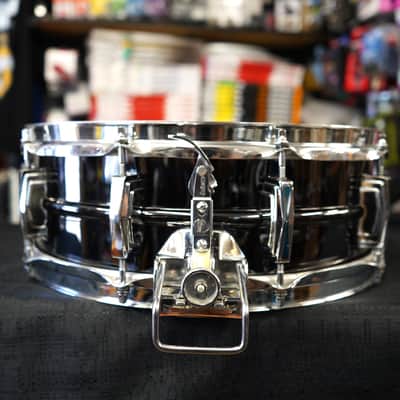 Vintage 1978 Ludwig USA Super Sensitive 5x14" Seamless Brass Snare Drum | Blue-O-Olive Pointy Badge image 16