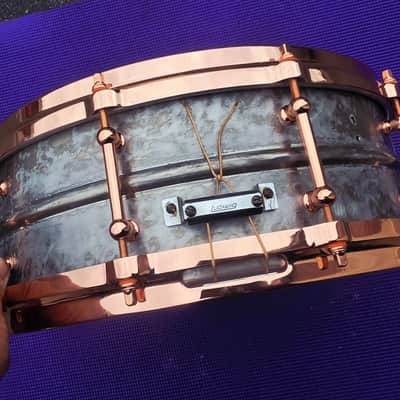 Ludwig LM400 prototype AVH Limited Edition Alex Van Halen Signature Supraphonic 6.5x14" 10-Lug Aluminum Snare Drum with Tube Lugs, Copper Hardware 2017 - Raw Aluminum image 13