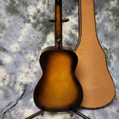 Vintage 1950 Melody Ranch Gene Autry Cowboy Stenciled Parlor Guitar Pro Setup Original Rear Load Soft Shell Case image 11