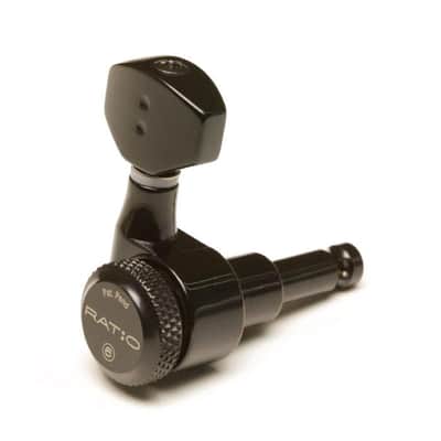 3+3 Ratio Electric Locking Machine Heads (PRL-8311, 8322, 8331, 8341, 8351) - Black / Vintage image 7