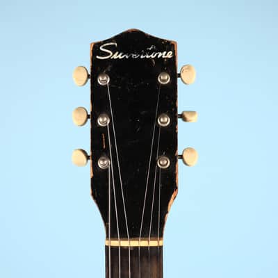Silvertone 1420 Vintage Stratotone Black Electric Guitar image 3