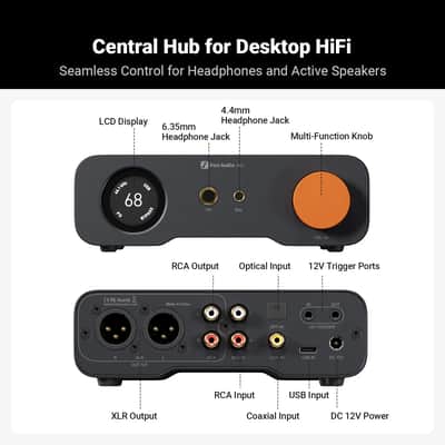 Desktop DAC & Headphone Amp Fully Balanced HiFi Preamp AKM4493 XMOS XU316 image 2