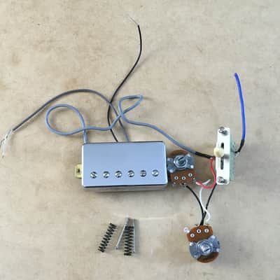 Custom Chrome Cover Humbucker Wiring  Harness Pickup + 2 Original Pots + Switch image 2