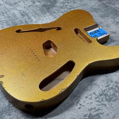 Real Life Relics 69 Thinline Tele® Telecaster® Body Double Bound Semi Hollow Aged Gold Flake Sparkle image 3