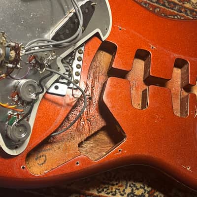ULTRA RARE 1978 Greco ORDER MADE (Fretboard BINDING, 12" Radius Fretboard = GIBSON FEEL, Chunky D-Shape Neck) SE-600 Super Sounds (Burgundy Mist / Candy Apple Red Metallic + Matching Headstock) ... Maxon Excel PU-100 CLONE pickups + ORIGINAL HARD CASE image 21