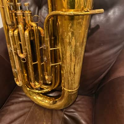 King 1140W Student Model 3-Valve BBb Tuba 2010s - Clear-Lacquered Brass image 3