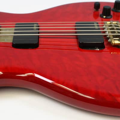 Vintage 1991 Alembic Omega Series Spoiler 5-String Bass, Red, Fat Boy Pickups, Please Message for Shipping Quote image 9