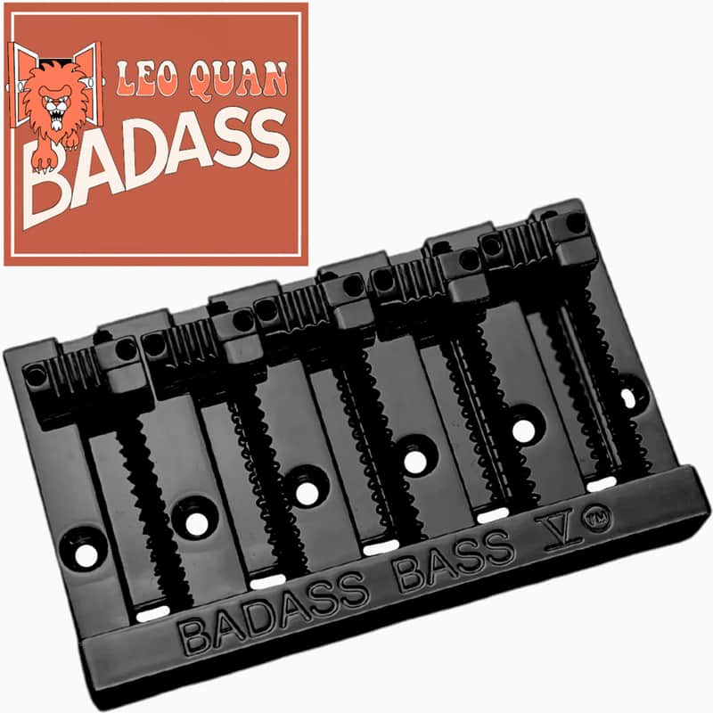 NEW Leo Quan® Badass V™ Bass Bridge for 5-string Fender P/Jazz Bass® - BLACK image 1