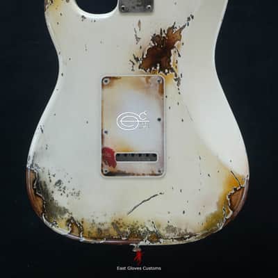 Fender Stratocaster Snowberry White Heavy Aged Relic by East Gloves Customs image 10