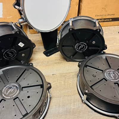 Lemon Snare and 3 Tom Kick Shell Pack Black Wood Drum for Roland and Alesis Kit image 6