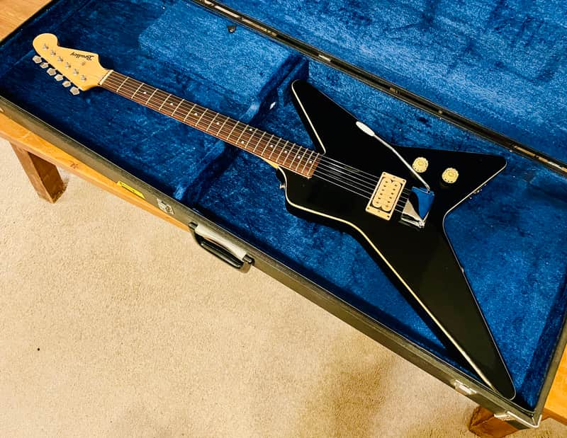 Bradley By Fujigen-Gakki Star Shaped 24 3/4” Scale Mahogany Body 1980’s - Gloss Black image 1