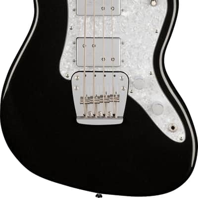 Squier Paranormal Rascal Bass Guitar HH Short-Scale 4-String Bass Guitar, Laurel Fingerboard, Metallic Black image 1