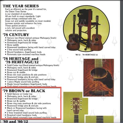 Daion Year Series '79 Black Acoustic Six String image 22