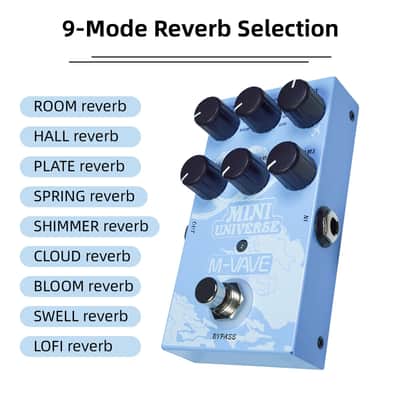 M-VAVE Mini Universe Guitar Reverb Pedal โ 9 Digital Reverb Effects, Compact True Bypass Stompbox image 5