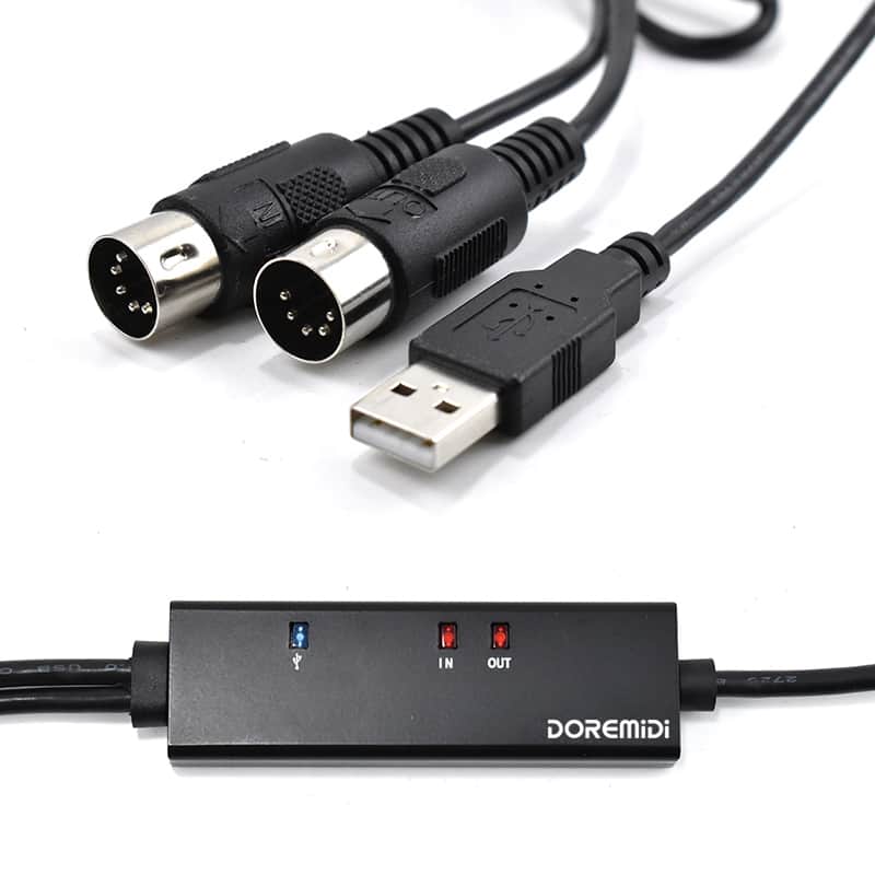 Midi To Usb Cable Usb MIDI Converter With Indicator Light FTP Proceesing Chip MTU-10 image 1