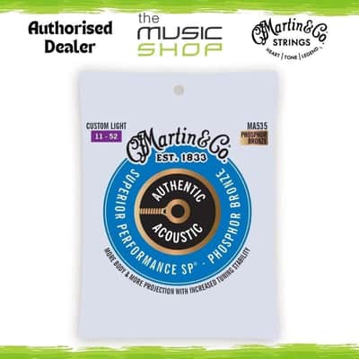 Martin Authentic SP Acoustic Guitar Strings, Phosphor Bronze, 11-52 - MA535 image 1