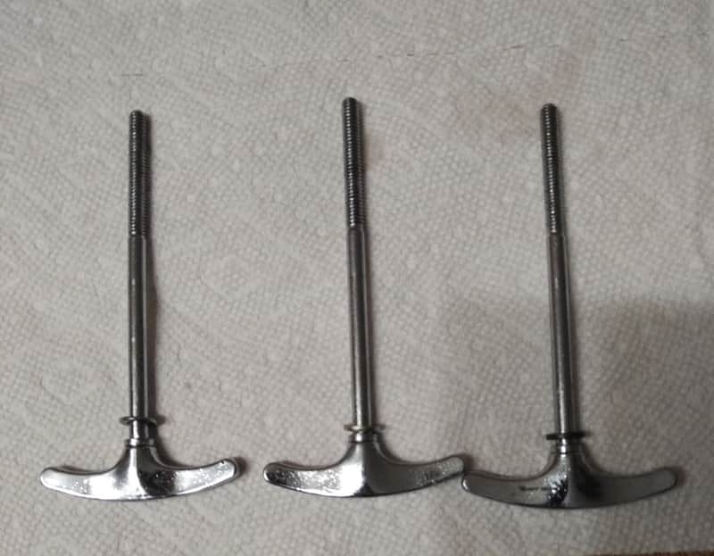Unknown Bass Drum 4" Tension Rod w / washer 1960's Chrome image 1