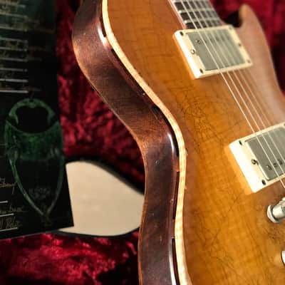 Scala Guitars (Leo Scala) Underdog 5A Flamed Maple Top Amberburst image 10
