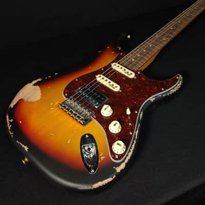 Vintage V6HMRSB HSS Icon Aged Relic Electric Guitar Gloss Sunburst image 1