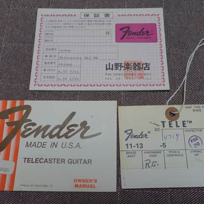 1981 Fender Telecaster with Maple Fretboard Blonde Yamano image 21